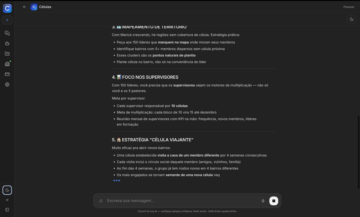 Agente de Células montando estratégia de crescimento